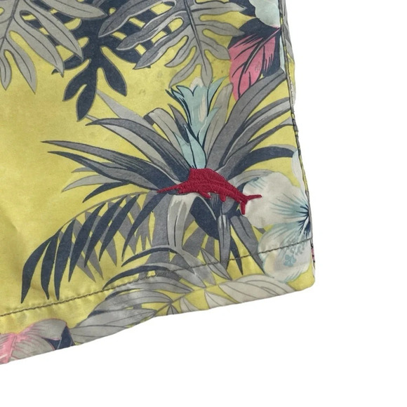 SH636 Men’s Tommy Bahama Floral Palm Leaf Lined Beach Swim Trunks M - Picture 3 of 6